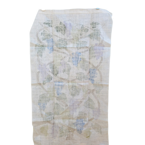Vintage Kat Dee Blue Purple Grape Vine Lois Long Linen Kitchen Towel Vineyard - Picture 3 of 8